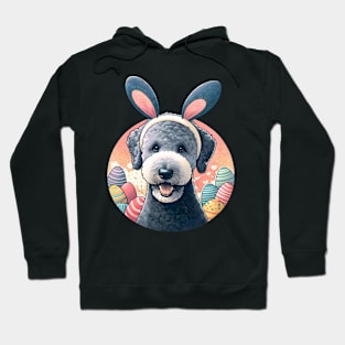 Bedlington Terrier Celebrates Easter with Bunny Ears Hoodie